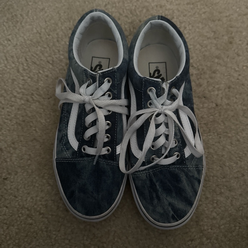 Vans Blue Denim Sneakers with White Laces